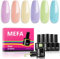 MEFA UV Nagellack Pastell, 6 Farben Rosa Blau Grün Gelb Makronen Farben 7 ML Soak Off UV LED Gel Nagellack Schellack Set für Gelnägel Nail Art Kit Maniküre Nageldesign Nägel Selber Machen
