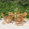 Festnight Gartenmöbel Set Holz 4+1-4 Hochlehner Stühle Verstellbar & klappbar mit Tisch Wetterfest Akazie Garten Sitzgruppe Garten Terrasse Balkonmöbel Sitzgarnitur Garten-Essgruppe 90 x 75 cm