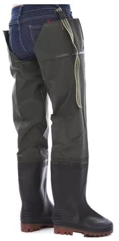 Watstiefel 80 cm Hohe Hüftwathose Für Männer Und Frauen, Leichte wasserdichte Hüftstiefel Für Angeln, Jagen Und Ackerland, Stollen-Außensohle(43 EU)