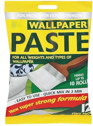 SOTL® Wallpaper Paste 12 Pint Pack New Super Strong Formula Heavy-Duty Adhesive For All Wallpaper Types Easy Mix