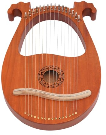 GUEYYSAN 16 Strings Harp, Mahogany Harp with Plectrums Wood Color Lyre with Tuner for Children Adults Beginners Music Lovers