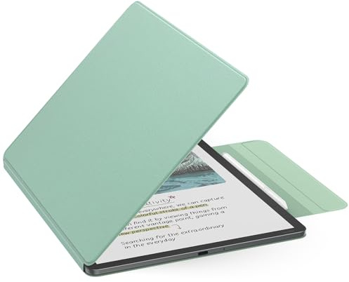 MoKo Magnetiskt fodral för Kindle Scribe 11 tum (3:e generationen) och Kindle Scribe Colorsoft (1:a generationen) - Smalt premium PU-fodral med penna och automatisk sömn/väckarklocka, agavegrön