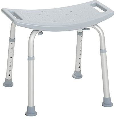 Drive Medical RTL12203KDR Shower Chair, Adjustable Stool with Suction Feet, Seat for Tub, Bathroom Bench Bath Chair for Elderly and Disabled, 300 LB Weight Cap