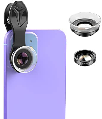 APEXEL 12X / 24X Macro Lens, Macro Lens for iPhone with Universal Clip, HD Phone Attachment for Phone Camera, iPhone Photograph Accessories Fits for All Cellphone and Pads Mini Microscope