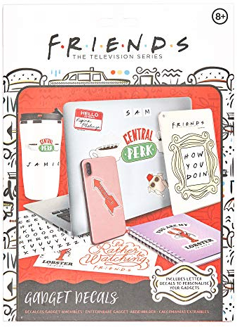 Friends Gadget decalcomanie – 4 fogli di adesivi rimovibili impermeabili per computer portatile