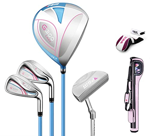 4 Teiliges Komplettes Damen Golfschläger Set,Anfänger Komplettsatz,Graphit Schaft,Damen, Rechtshand,Damen Schlägerset für die rechte Hand (Blau)
