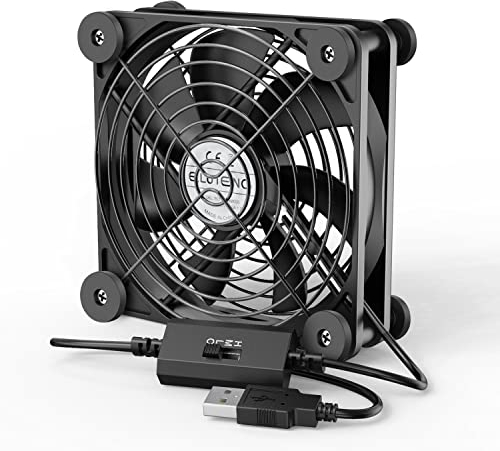 ELUTENG USB Lüfter 120mm PC Lüfter mit 8 Schutzpolster Stoßdämpfend USB Ventilator mit 3 Geschwindigkeitsstufen 5V Computer FAN 120mm Kompatibel für Computer/PS4/PS5/Laptop