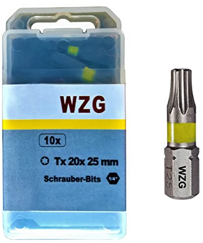10 St Torx Bits Tx10 Tx15 Tx20 Tx25 Tx27 Tx30 Tx40 Tx50 WZG Schraubendreher bitte in der Liste die Größe wählen (T15, 10St. Box)