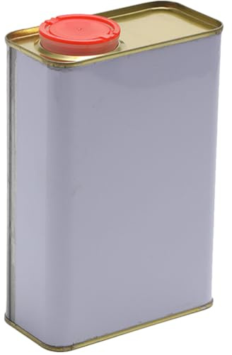 Hemoton 1 Liter Rectangular Tin Plated Metal Paint can with Lid 17.5X4.4X2.44 Inch Paint Bucket for Solvent Lubricant Storage and Chemical Reagents