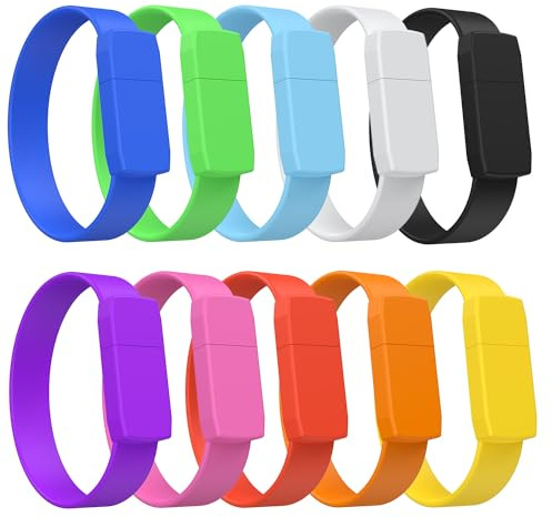 FEBNISCTE Chiavetta USB 8 GB, Confezione 10 Pezzi Pennetta USB 2.0, Pen Drive 8 Giga Portatile Pendrive Personalizzate Bundle Colorate per Università, Archiviazione dati Informatici