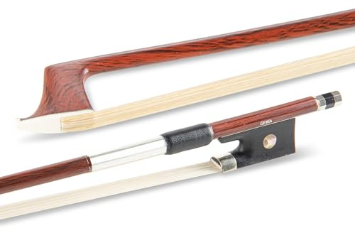 GEWA Arco de Violín Carbon Student 3/4 - Apariencia de Madera Marrón Oscuro - Talón de Ébano - Crin Natural
