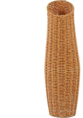 Amosfun Vaso Intrecciato In Rattan: Vaso Da Fiori Alto In Vimini Da Pavimento In Finta Paglia Contenitore Decorativo Per Composizioni Floreali Rustiche Per Balcone Arredamento