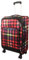 Franky Koffer T1-S Weichgepäck Trolley aus Polyester mit 360° Leichtlaufrollen, Reißverschlussfach und Front Taschen | 47cm x 79cm x 31/35cm (MULTICOLORCHECK, S-Handgepäck 55cm)