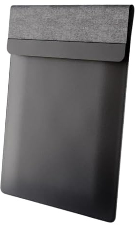 Laptop Sleeve with Wireless Charging | Multifunctional 4-in-1 Leather Sleeve, Mousepad & Deskpad | Rapid Charging for Phones & Earbuds | Laptop Protection | Fits 13-14 Inch Laptops (Black)