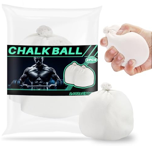 RAINFLOW 2 st kritbollar – klättring krita gymnastik för gym, gymnastik, grepp, klättring, tyngdlyftning (59,5 g vardera)