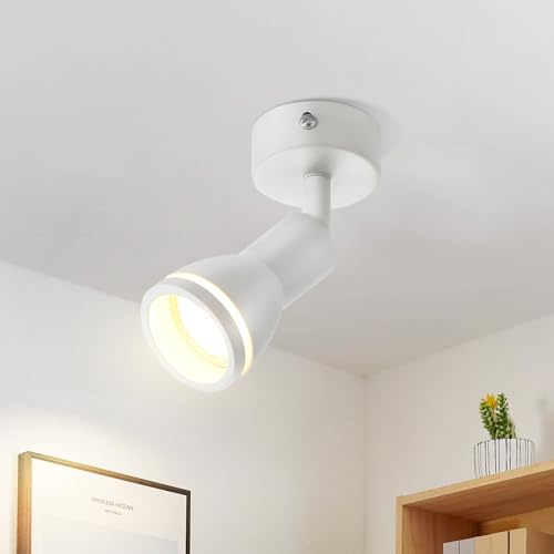 meoaow LED-taklampa korridor takspot: Vit taklampa GU10 metallspotlights svängbar väggspotlight inomhus takspotlight 1 glödlampa för kontor kök vardagsrum, sovrum, utan glödlampa