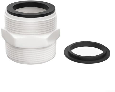 Adattatori per tubo da piscina, connettore da 3,8 cm per piscine fuori terra, attrezzature per pompe, design diviso con 2 guarnizioni ad anello a L, materiale PVC (1 pezzo)