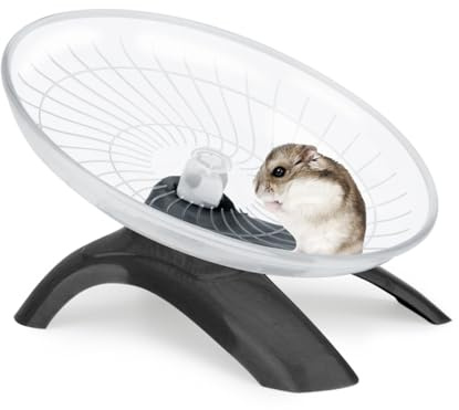 Reshiho Hamster Wheel Silent Hamster Exercise Wheel Running Spinner Hamster Flying Saucer for Hamsters Gerbils Mice and Other Small Pets (Black)