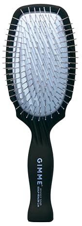 Gimme Beauty Metal Bristle Brush - Stainless Steel Bristles for Healthy Shine - Designed to Detangle Hair Types - Supports Scalp Care - Hair Brush with Comfy Handle