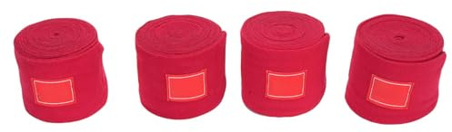Riuulity Vendas para Patas de Caballo, Vendaje de Poliéster, Soporte Cómodo, Juego de 4 de Larga Duración para Conducción Estable y Alta (Rojo)