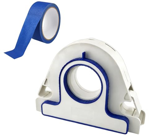 Agrdeed Ruban de Masquage Applicateur 25mm, Applicateur de Ruban de Masquage Portable avec 25 mm de Ruban de Masquage Bleu, Utilisation Simple pour Corniches, Fenêtres et Cadres de Portes