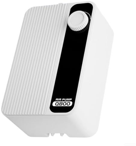 Bomba aireadora de pecera con funcionamiento silencioso, flujo de gas ajustable, carcasa insonorizada y pies que absorben los golpes para un suministro eficiente de oxígeno en acuarios domésticos (8 W