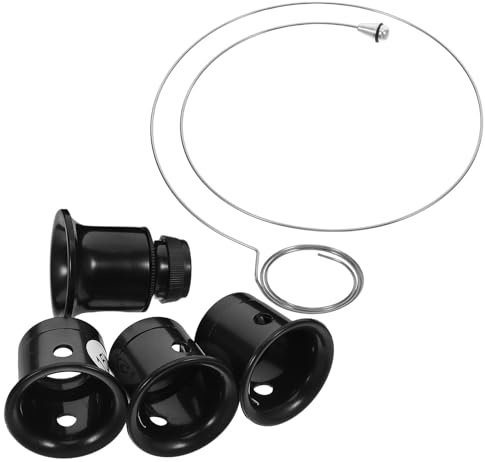 WESIEVYA Lot de 5 Set de Loupes de Bijoutier Grossissement 5X, 10x, 15x, 20x en Verre avec Fil Métallique, Outil de Réparation Montre-Bracelet et Montre de Poche, Kit Professionnel