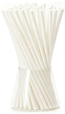 Pajitas de papel kraft, pajitas biodegradables, pajitas para beber y manualidades, 100 unidades, color marrón