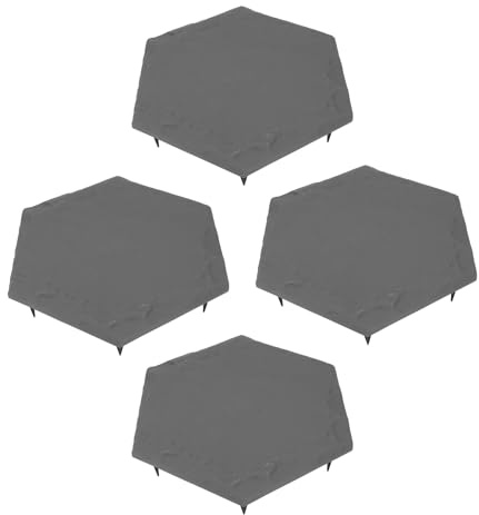 Asixxsix Pietre da Calpestio, Confezione da 4 Grandi Pietre da Calpestio in Plastica con Picchetti per Vialetti da Giardino e Esterni, da in Polipropilene Leggere per (Esagonale)