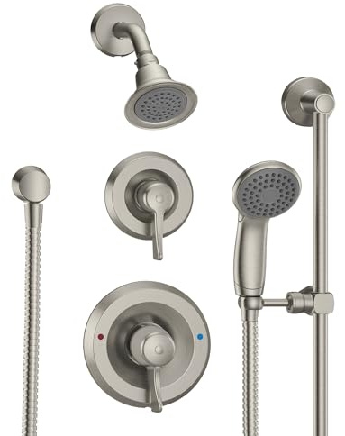 Moen Commercial Classic Posi Temp Shower System with Handheld for Bathroom, Valve Required, Brushed Nickel Finish, T8342EP15CBN
