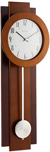 Bulova C3383 Avent - Reloj de Pared con péndulo Decorativo, Madera, Nogal y Caoba, 45,7 cm
