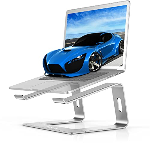 BoYata Laptop Ständer, Ergonomisch Aluminium Notebook Ständer, Tragbarer Belüfteter Laptop Halterung, Laptopständer Kompatibel mit MacBook, Dell, HP, Samsung, Acer, Allen 10 - 14 Laptops-Silber