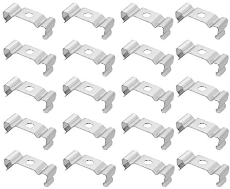 othmro 20 piezas T5 U Clip Holder Soporte para bombillas LED, tubo fluorescente LED, accesorios de montaje de repuesto de tubo fluorescente, soporte de lámpara de acero inoxidable, portalámparas,