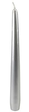 Cereria Di Giorgio - 12 Candele Coniche - Diametro 2,2 cm Altezza 30 cm - Colore Argento - Durata 10 Ore - Standart per candelabro