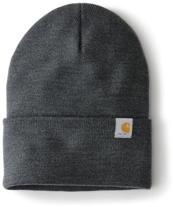 Carhartt Men's Knit Cuffed Beanie, Coal Heather, One Size (104597)