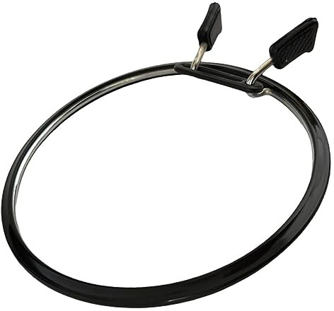 Nurge Aros de bordado de tensión de resorte de metal de alta calidad, aro de punto de cruz, aros de zurcido, cobertizo de tensión de bordado (negro, mediano)