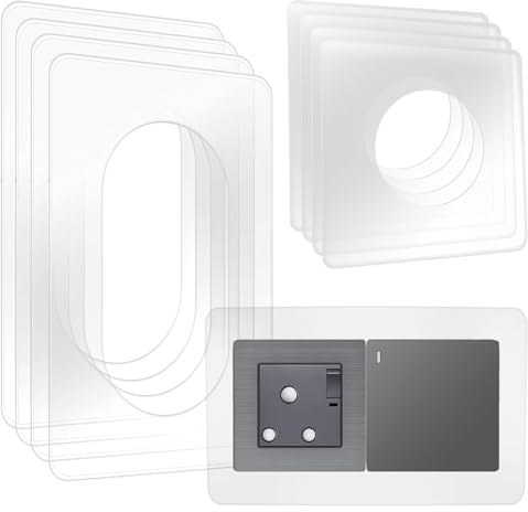 ShnminEU Lichtschalter Schutz für Wand 8 Stücke Transparenter Tapetenschutz für 2-fach 1-fach Steckdose und Lichtschalter Tapetenschoner passend für jedes Schalterprogramm