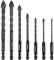 Ceisazira 7 Stück Bohrer Set - Stein-, Beton-, Fliesen-, Stahlbeton-, Schlagbohrer und Keramikbohrer Schwarz - Bohrersatz Metall im Kunstoff-Koffer