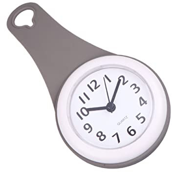 DECHOUS Orologio Da Bagno e Silenzioso Ventose, Orologio Da Doccia Resistente Agli Schizzi Per Spazi Umidi, Design Semplice e Multifunzione Per Casa e Cameretta (grigio Senza Batteria)