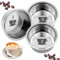 Scettar 3 Piezas 51mm 2 Tazas Filtro de Café de Acero Inoxidable Filtros Cafetera Especial Espresso Compatibles con Cafeteras Cecotec Ufesa Breville (Sin presión)