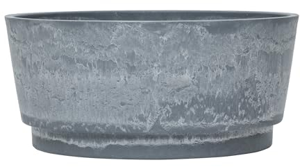 Garden Gear Caesar Marble Effect Bowl Planter Small 34.5cm Diameter Lightweight Flower Pot Ideal for succulents & alpines (1)