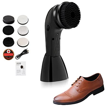 Electric Shoe Polisher - Machine Handheld Shoe Polisher | 6 Brush Heads Shoe Electric Polishing Machine | Automatic Shoe Shine Machine Kit | USB Rechargeable Leather Shoe Polish Kit | Shoe Polish Kit