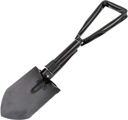 Youyijia Folding Shovel Spade Black Mini Trenching Shovel for Garden Camping Hiking Outdoor