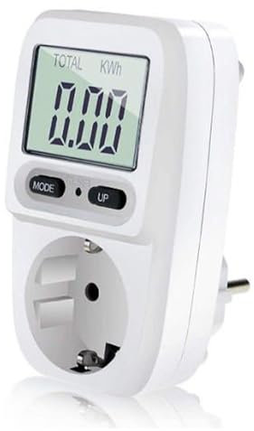 Wattmètre Prise Compteur d'Énergie, Compteur Electrique pour Prise Compteur de Coût Energétique Avec Ecran LCD, Contrôleur de Prise Compteur Kwh Puissance, Double Tarif Prise Compteur d'Énergie