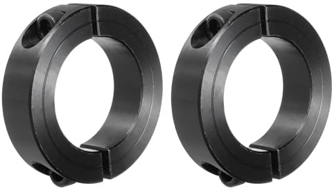 QUARKZMAN Axelring 1 3/4 tum hål dubbel delad spännring av kolstål axelringar med gängstift svart 2-pack