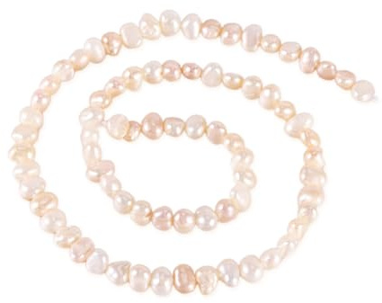Beadthoven - 2 fili di perle d'acqua dolce coltivate in modo naturale, 4-8 mm, a forma di patata, per fai da te, collane, bracciali e gioielli