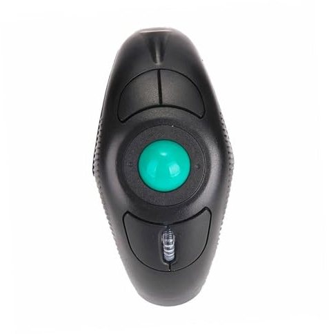 CAXUSD Trådlös Handheld Trackball med USB Port Ergonomisk Design för Bärbara Datorer Svart