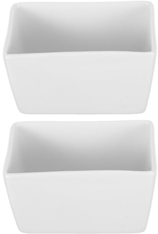Amosfun 2-Pack Ceramic Sugar Bowl 3.74×2.76×1.97 White Porcelain – Stackable Candy Dish for Sugar Cubes & Snacks, Easy-Clean Condiment Holder for Coffee Station, Tea Tray & Dining Table