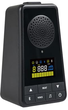 SEAFRONT 2-i-1 Metronome BT-högtalare, Uppladdningsbar Digital Metronom, Rösträkning, för Gitarrpianotrumma Violin (11,9x6,6x5,9cm)