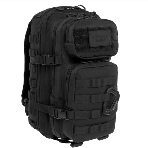 Brytzky Tactical Polygon 20L Taktisk Ryggsäck MOLLE Svart – Oxford 600D, med 2 fack, vätskeficka och midjebälte, perfekt för vandring